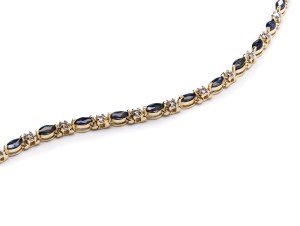 Bracelet with sapphires and diamonds, early 21st century jewelry, pr. gold 