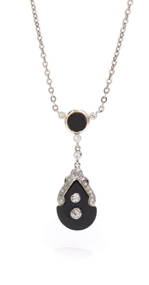 Art déco pendant, 1930s jewelry, white gold pr ~ 0.585