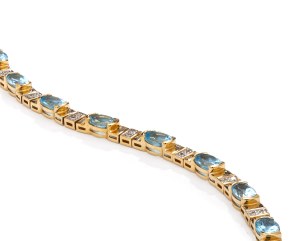 Bracelet with topazes and diamonds, early 21st century jewelry, pr. gold 