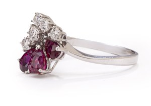 Ring with ruby and diamonds, early 21st century jewelry, white gold pr. 0.416