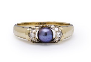 Ring with pearl and diamonds, 2nd half of 20th century jewelry, pr. 