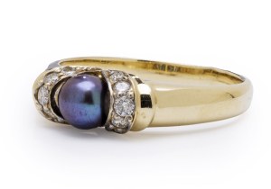 Ring with pearl and diamonds, 2nd half of 20th century jewelry, pr. 