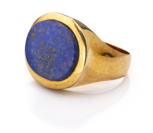 Signet with lapis lazuli, 2nd half of 20th century jewelry, pr. gold 