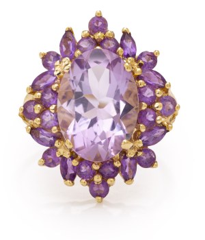 Ring with amethysts, early 21st century jewelry, pr. gold 