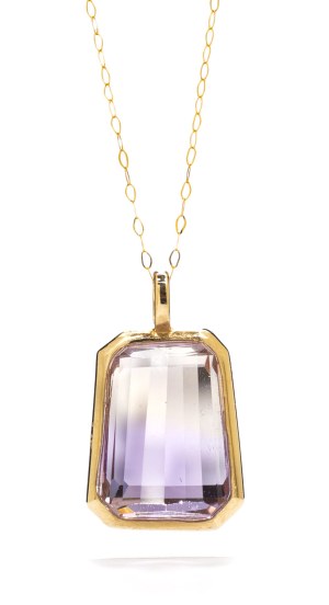 Pendant with amethyst, early 21st century jewelry, gold ~ 0.750, pr. gold 
