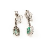 Schmuckset mit Diamant- und Turmalinbesatz