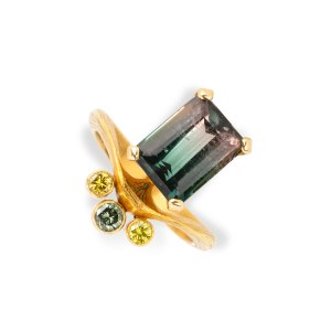 Turmalin-Diamantring