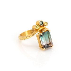 Turmalin-Diamantring