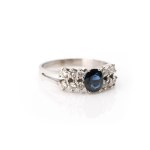 Saphir-Diamantring