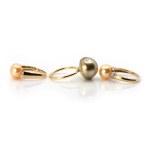 Set Ringe und Anhänger mit Perlbesatz