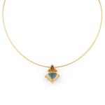 Collier mit Blautopas-Diamant-Anhänger