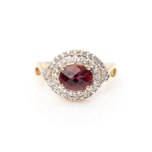 Diamant-Ring mit Rubellit