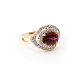 Diamant-Ring mit Rubellit