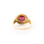 Diamant-Ring mit Rubellit