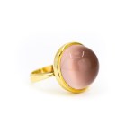 Ring und Anhänger mit Rosenquarz-Cabochon