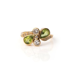 Peridot-Diamantring