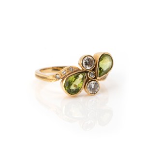 Peridot-Diamantring
