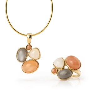 Schmuckset mit Mondsteinbesatz