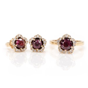 Turmalin-Diamant-Schmuckset