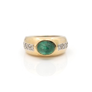 Smaragd-Diamant-Ring
