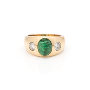 Smaragd-Diamant-Ring