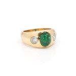 Smaragd-Diamant-Ring