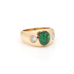 Smaragd-Diamant-Ring
