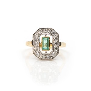 Smaragd-Diamant-Ring