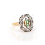 Smaragd-Diamant-Ring