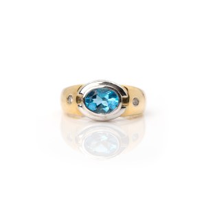 Blautops-Diamantring