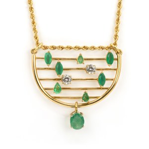 Smaragd-Diamantcollier