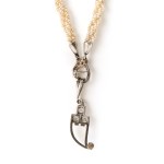 Feine Saatperlenkette mit Diamantschließe
