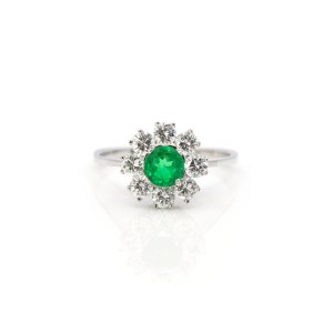 Smaragd-Diamant-Ring