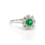 Smaragd-Diamant-Ring