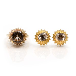 Goldtopas-Set, bestehend aus Ring und Ohrringen