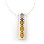 Citrin-Set, bestehend aus Ring und Änhänger mit Kette
