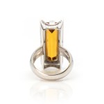 Citrin-Set, bestehend aus Ring und Änhänger mit Kette