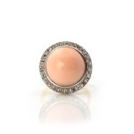 Brosche und Ring mit Engelshautkoralle