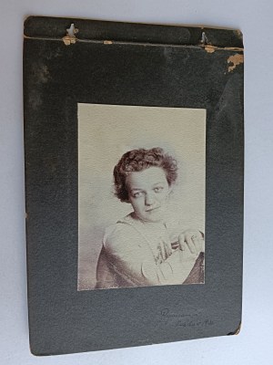 SET OF 2 PHOTOS ON CARD FROM OLD ALBUM RYMAN KRAKOW 1906 WOMAN, ZAKOPANE MOUNTAIN VIEW 1904