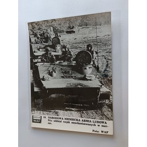 ZDJĘCIE PRL ZALAMINOWANE LUDOWE WOJSKO, ŻOŁNIERZE, NARODOWA NIEMIECKA ARMIA LUDOWA, FOT WAF, CZOŁG