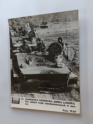 PHOTO PRL LAMINATED PEOPLE'S ARMY, SOLDIERS, NATIONAL GERMAN PEOPLE'S ARMY, FOT WAF, TANK