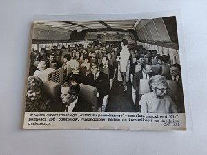 PHOTO PRL AIRPLANE AIR BUS LOCKHEED 1011, INTERIOR, 256 PASSENGERS, STEWARDESS