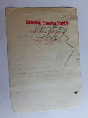KRAKOW KRAKOWSKIE STAROSTWO GRODZKIE, STAMP 1932