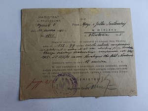 CALL PRUSZKOW, STAMP, MAGISTRATE, MAYOR, PENCIL STREET