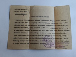 DECREE GRANTING INHERITANCE TO LISZKI, STAMP, 1933