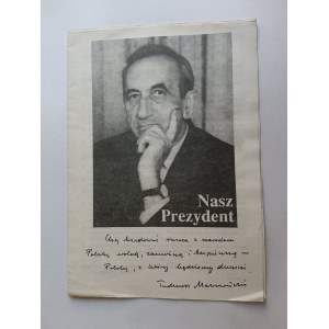 PROGRAM WYBORCZY PREZYDENT TADEUSZ MAZOWIECKI, TUROWICZ, SKUBISZEWSKI, KUROŃ, FRASYNIUK, SZCZEPKOWSKA, LECH JANERKA