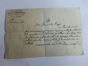 LETTER CERTIFICATE ŻARNOWIEC NAD PILICĄ, OLKUSZ, 1936, STAMP, PARISH