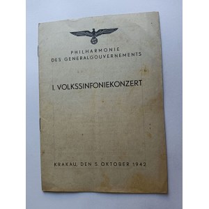 PROGRAM KONCERTOWY FILHARMONIA KRAKÓW KRAKAU GG 1942 R, RUDOLF ERB, KARL WINGLER