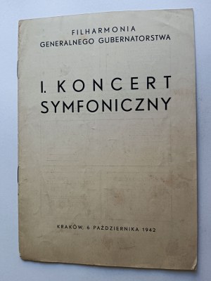 CONCERT PROGRAM PHILHARMONIC KRAKAU GG 1942 R, RUDOLF HINDEMITH, HALINA SEMBRAT