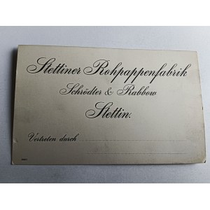 KARTA SZCZECIN STETTIN SCHRODTER RABBOW, WIZYTÓWKA